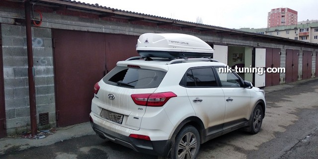 Авто бокс Terra Drive на Hyundai Creta 440 литров белый глянец
